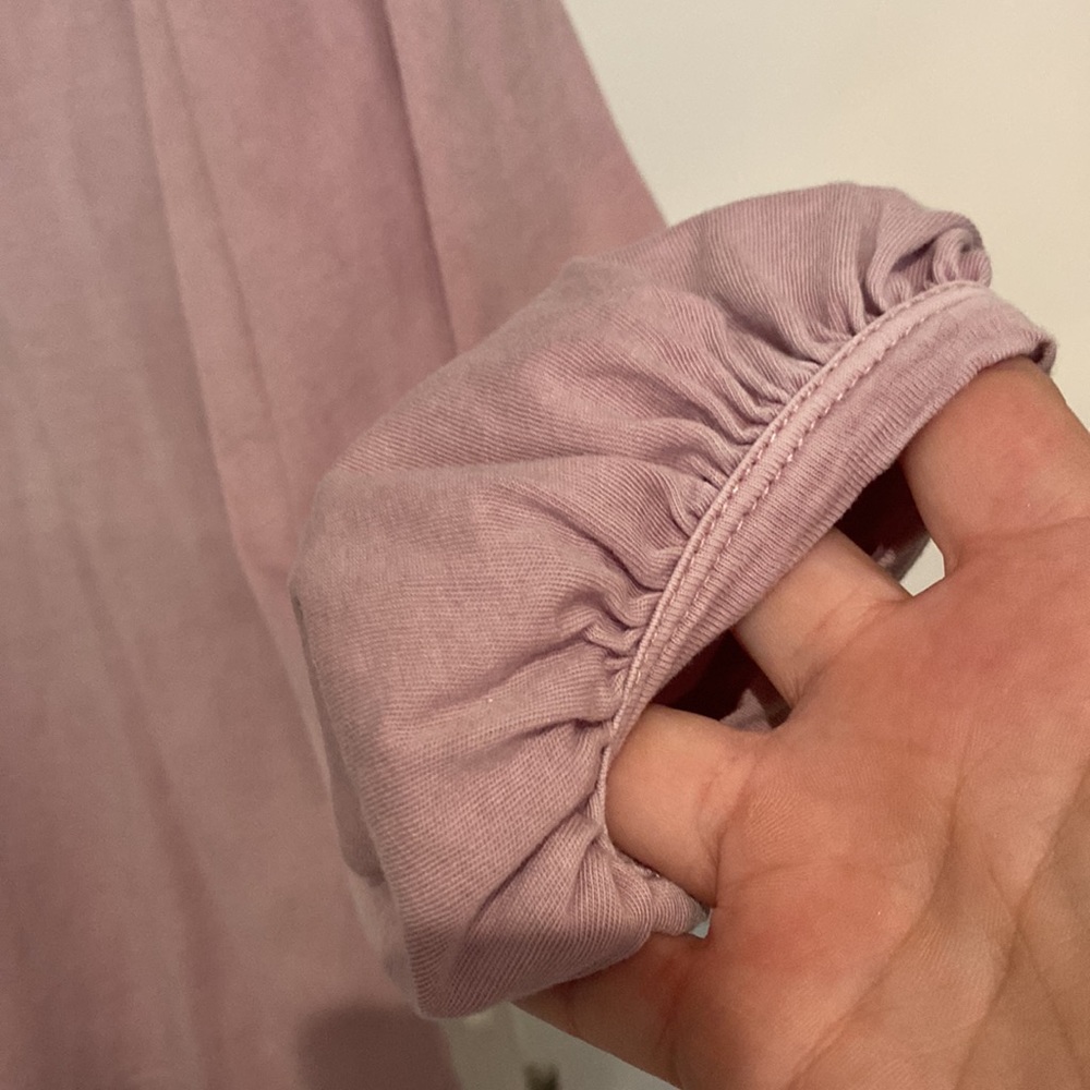 Universal Thread Womens Dusty Pink Lilac Puff Balloon Sleeve Cotton Top Medium - Picture 15 of 15